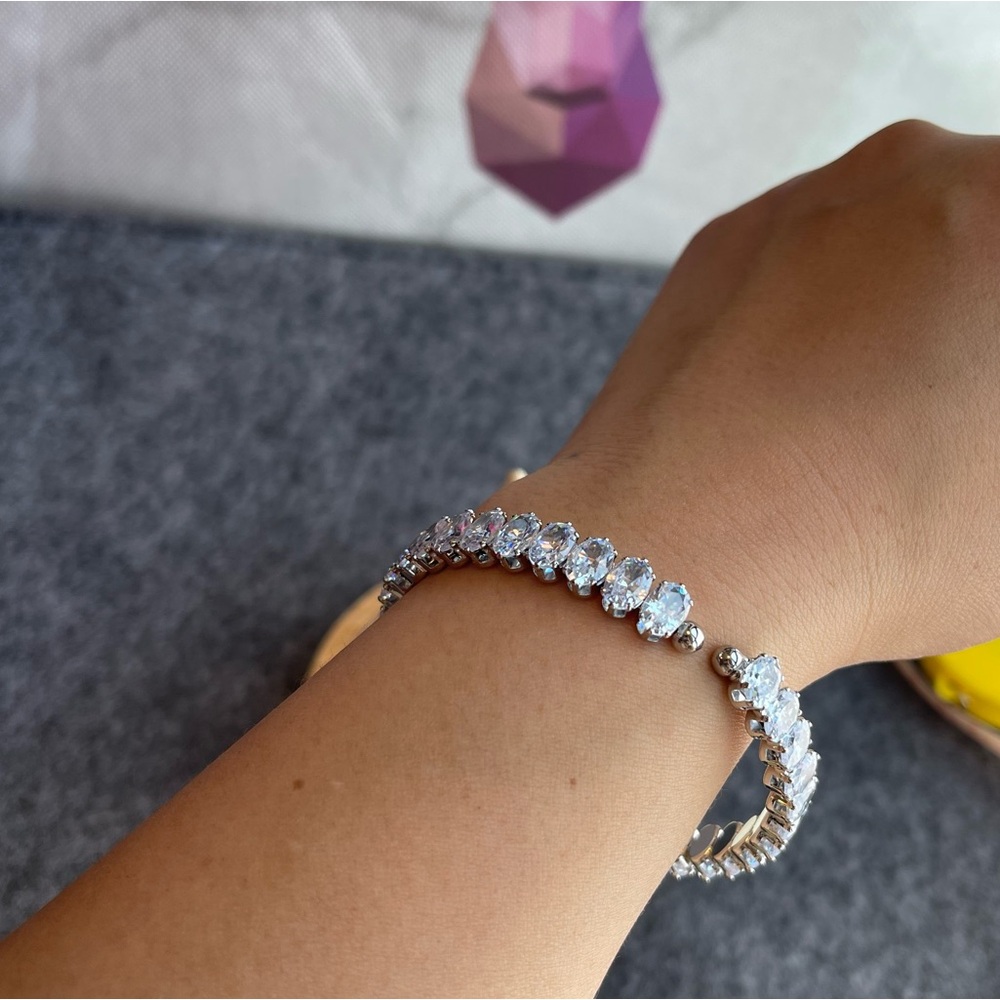 Austrian Oval Crystal Adjustable Bangle - image 3